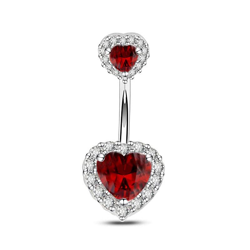 Navel Nails Titanium Steel Navel Nails Spice Girl Wind Navel Nails Peach Heart Women's Piercing Jewelry Belly Flash Diamond Navel Ring