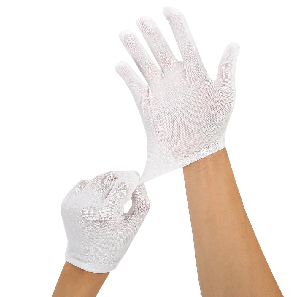 12 Paia Guanti Puro Cotone Traspiranti Morbidi Elastici Resistenti all'Usura Guanti da Ispezione