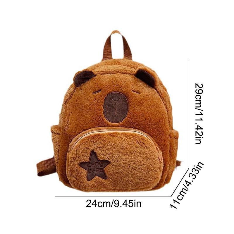 1ks Kawaii kapybara plyšový batoh pro ženy všestranný kreslený vtipný Capibala crossbody taška s velkou kapacitou tote taška