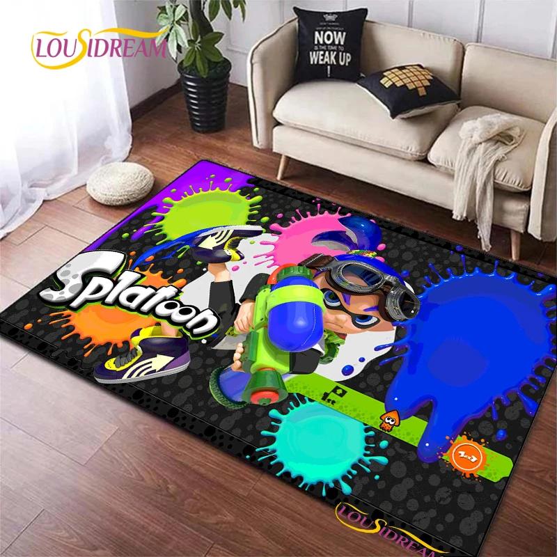 Tappeto Cartone Animato Gioco Splatoon per Soggiorno Camera da Letto Decorazione Tappeti da Area Cucina Tappetino Antiscivolo Alfombra Regalo di Compleanno Tappetino Poster