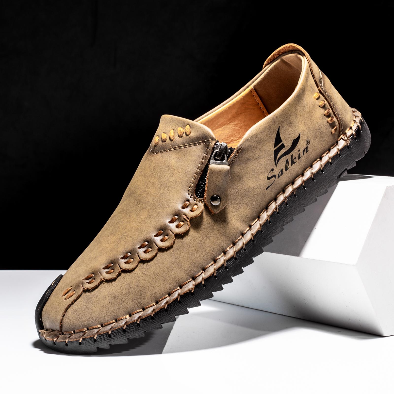 

Double-Row Stitch Loafers Parallel Seaming Crafted Slip-On Footwear big size 48 48 хакі
