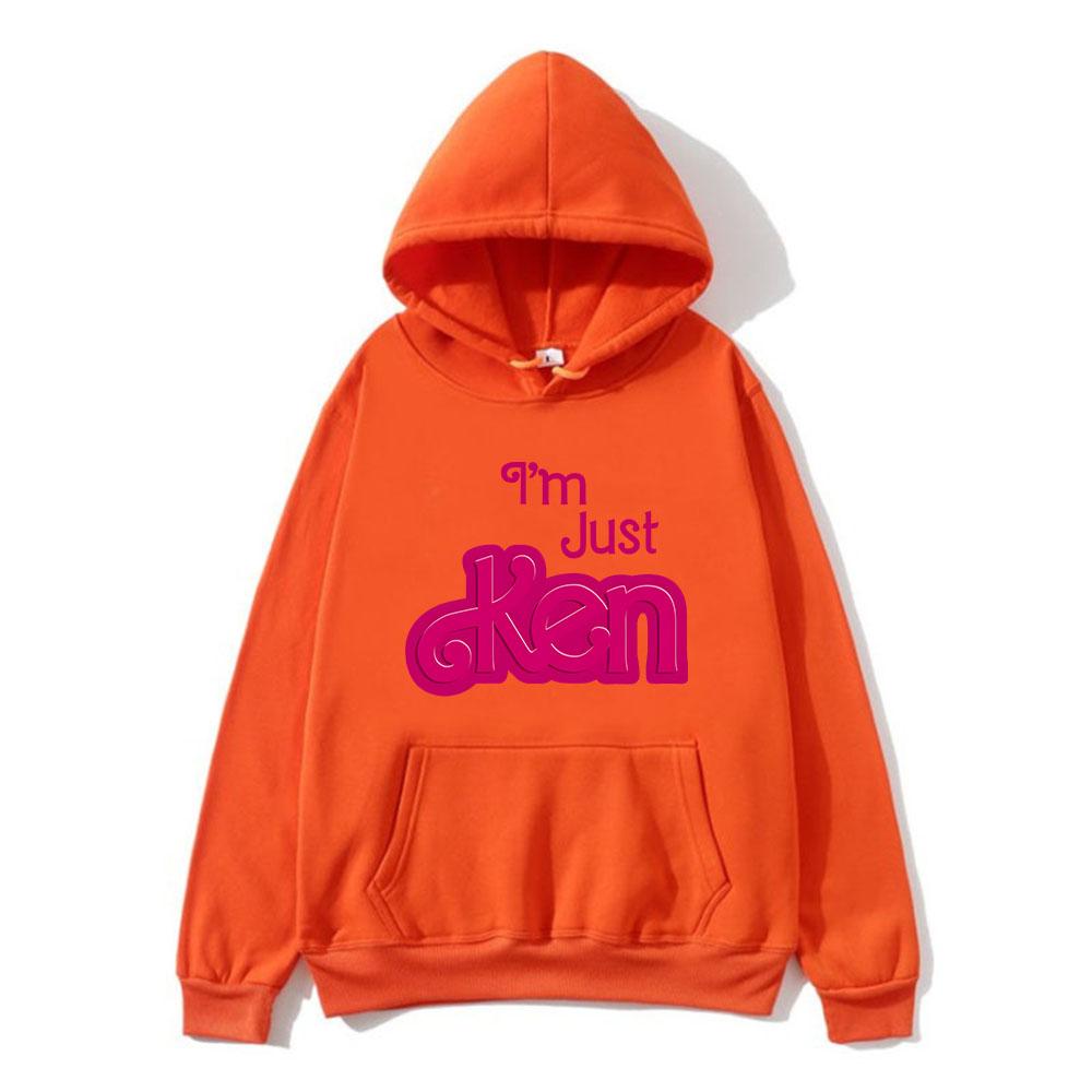 

Я просто Кен Райан Гослинг Толстовки Удобные Весенние Мужские Женские Свитшоты Молетом Розовый Графический с Буквами С Капюшоном 3XL