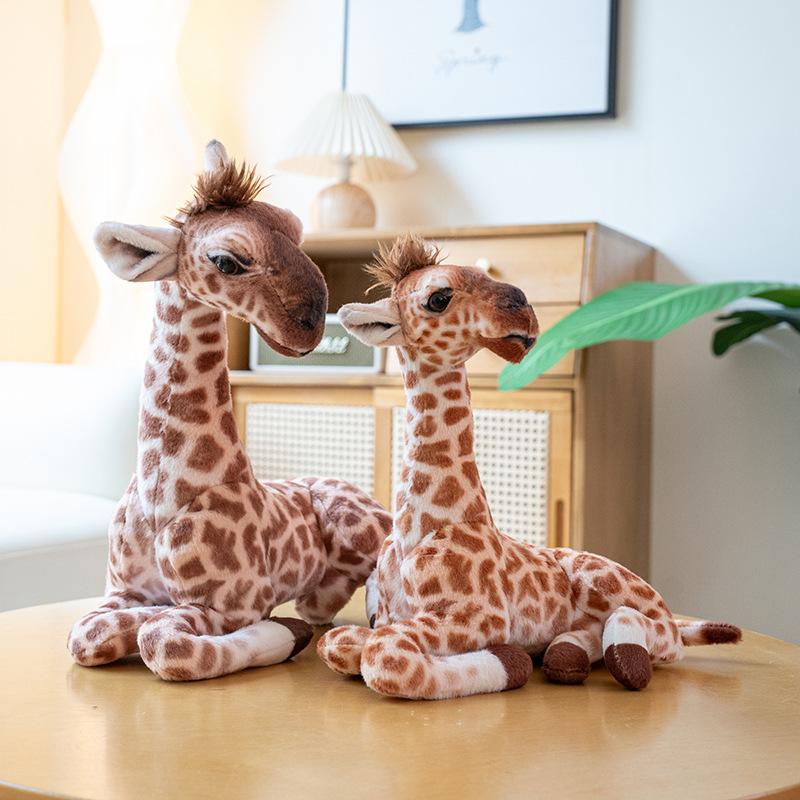 Cartoon Simulation Lying Down Giraffe Doll Plush Toy Zoo Deer Sika Deer Doll Children'S Rag Doll