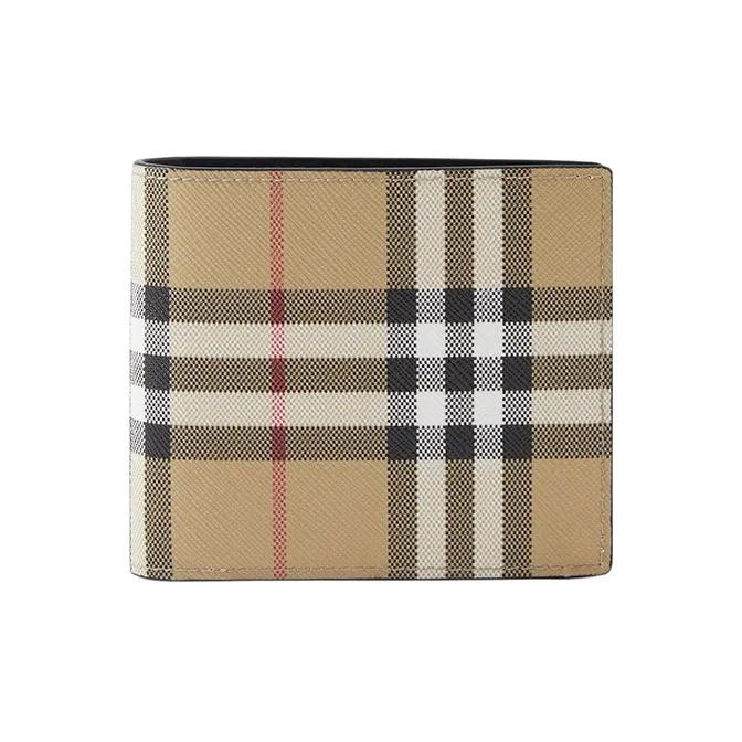 

Burberry Класичний Клітка Складаний Шкіряний Тримач для Карт Гаманець для Чоловіків Бежевий Basic Set (Bag+Dust Bag) бежевий
