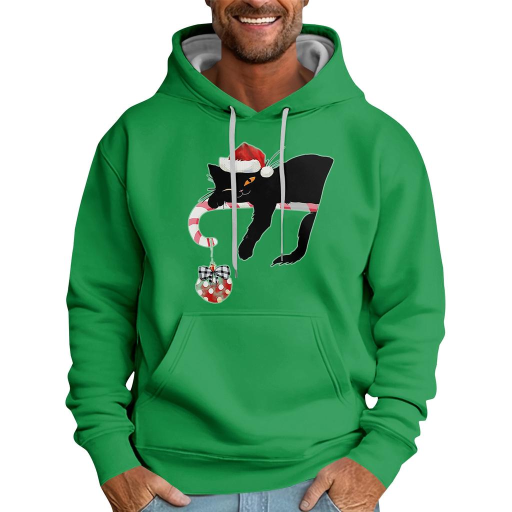 Christmas Print Loose Men's Hoodie