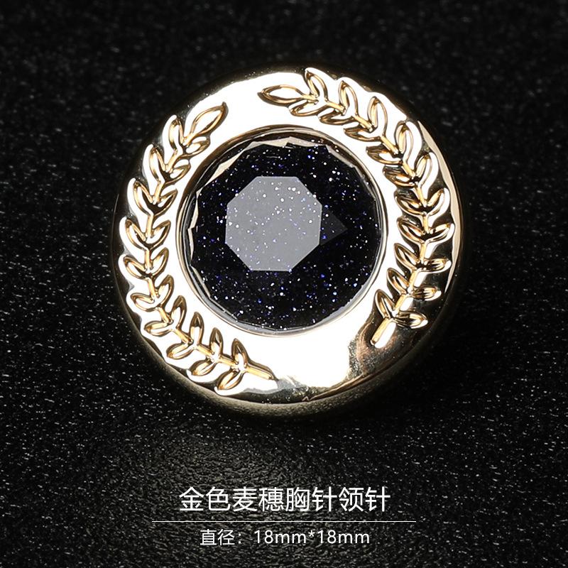 Gift Box Men'S Fashion Temperament Crystal Brooch Collar Pin Suit Brooch Collar Pin Trend Corsage