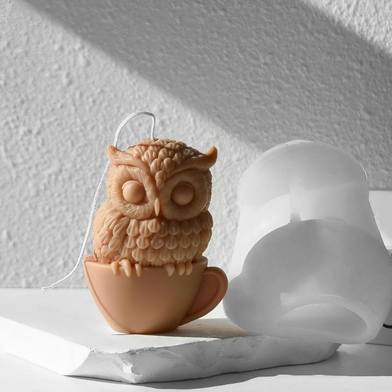 Owl Shaped Silicone Candle Mold For DIY Scented Crafts And Home Decors Reusable And Easy To Release