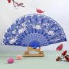 Vintage Folding Fan Chinese Style Dance Performance Hand Fans Gold Powder Plastic Fan Art Craft Gift Home Decor