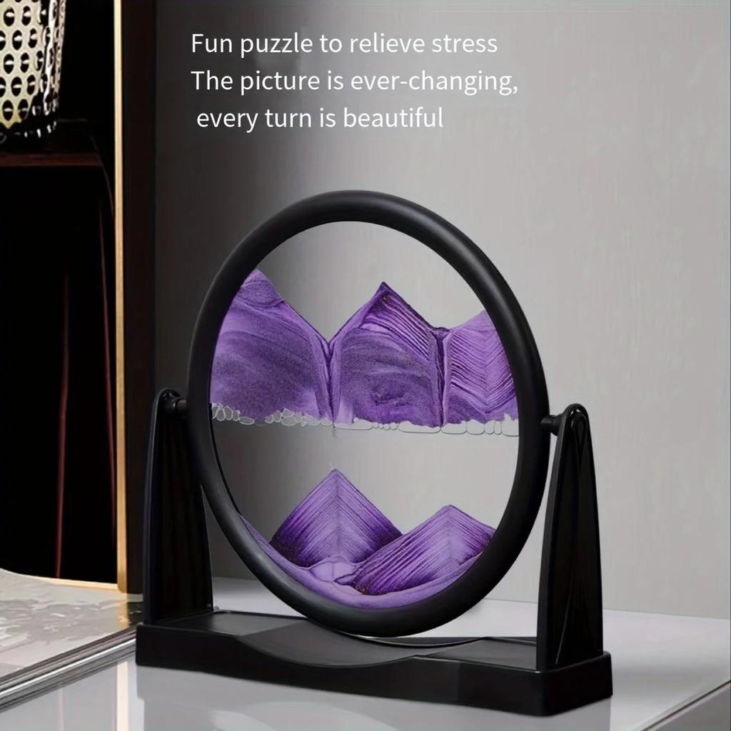 8 inches Quicksand Painting Ornaments Hourglass, Living Room TV Cabinet Wine Cabinet Desktop Decorations, Creative Luxury Gift