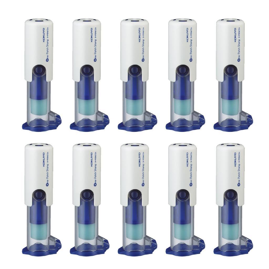 KOKUYO One Patch Stamp Vinyl Patch Holder, Blue, Set of 10, Ta-PSM10NBX10