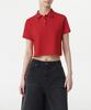 MUSINSA STANDARD WOMAN Women'S Crop Pique Polo Shirt [Red]