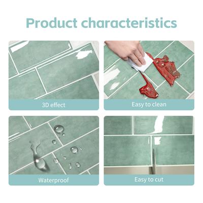 3/5/10pcs Peel&Stick Subway Wall Sticker Strong Adhesive 3D Tiles Waterproof Vinyl Wallpaper Marble Tile Declas for Home Decor