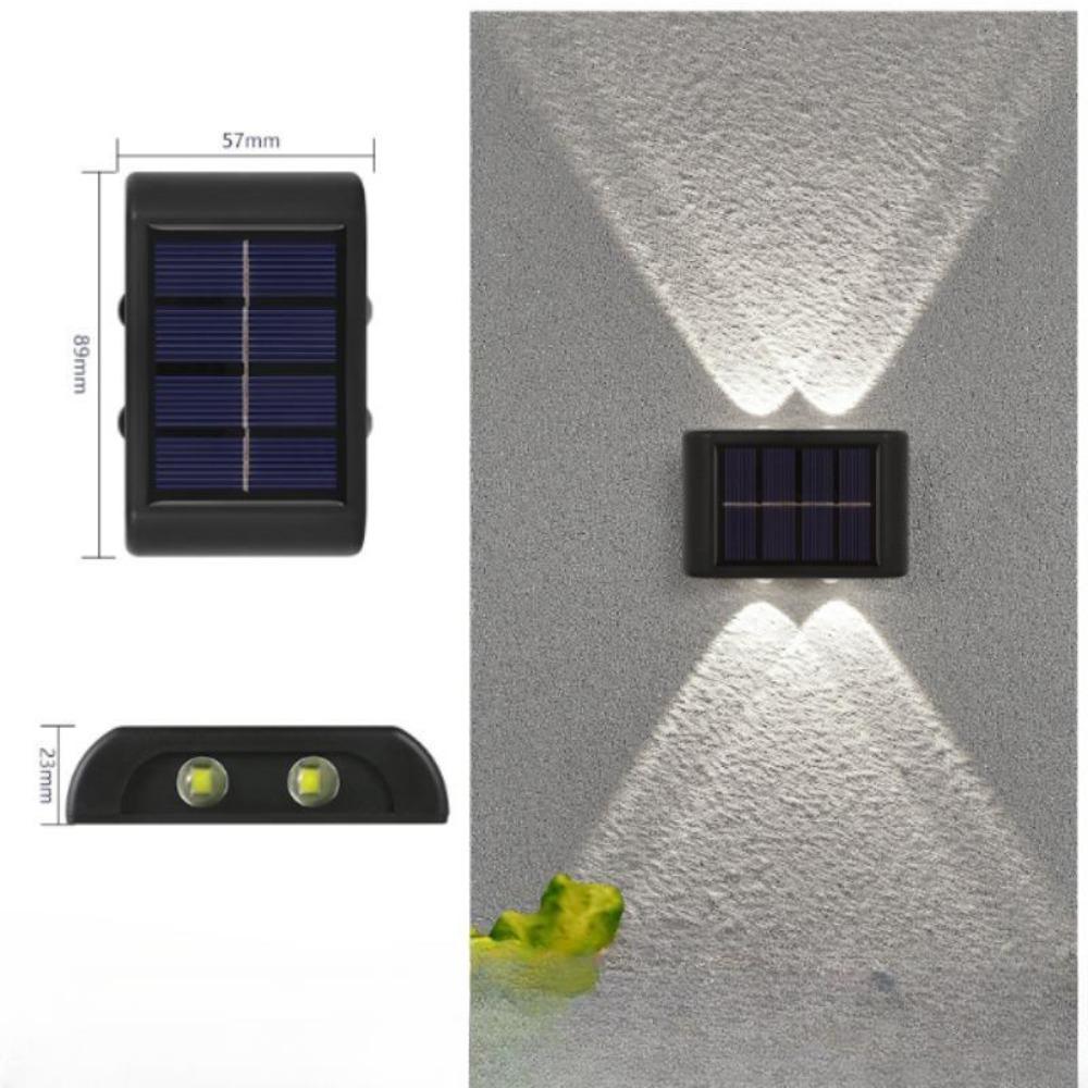 4/6/8LED Outdoor Solar Wall Lamp Up and Down Luminous Light for Garden Fence Decoration Waterproof Solar Powered Lamp