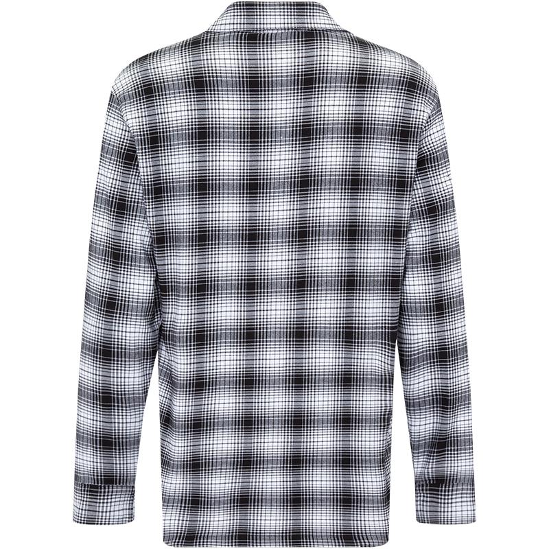 Calvin Klein Fashion Plaid Flannel Button-Down Collar Comfortable Pajama Top Men Tops Black White NM22025T9