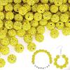 100Pcs 10mm Contas de Argila de Strass Coleção de Gelo Beisebol Estilo Bling Contas Redondas para Colar Pulseira Brincos Jóias DIY