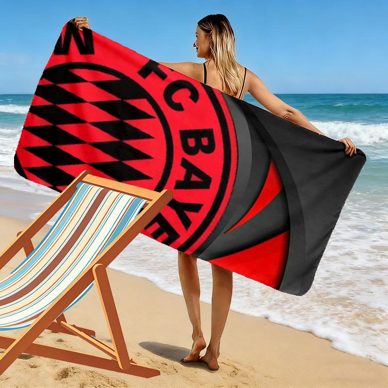 FC Bayern Munich Print Beach Towel, Large Soft Quick Dry Towel for Beach Camping Swimming