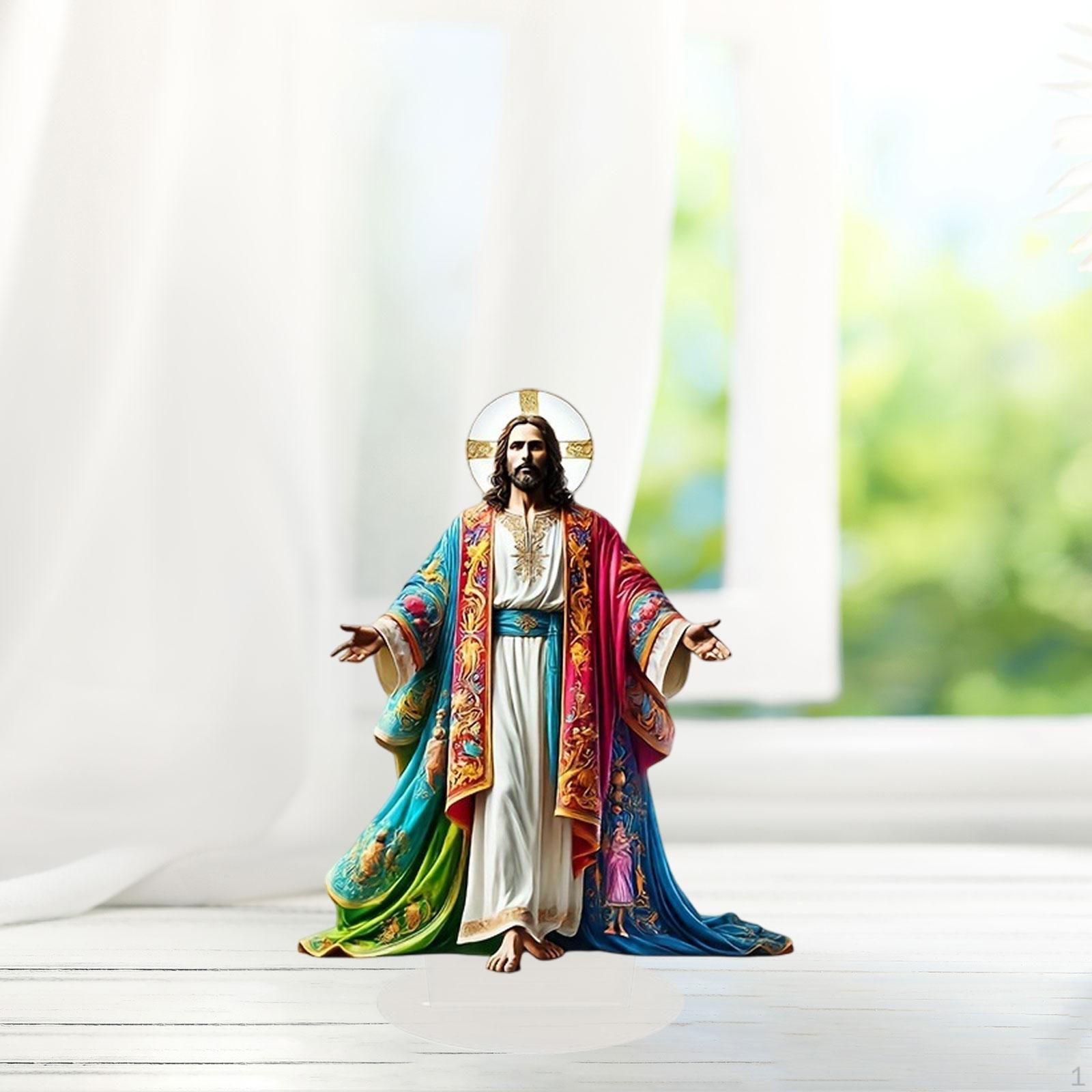 

2D Иисус акриловый знак ремесло подарок акцент орнамент пластина с подставкой для внутреннего офиса гостиной 20cmx16cm