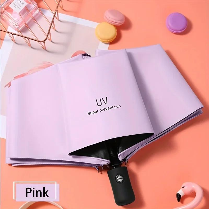 

Автоматический складной зонт из понжи 190T с 8 спицами - Компактный, прочный и с защитой от УФ-лучей - Идеально подходит для повседневного использования мужчинами и женщинами metal-fiber composite&8K розовый