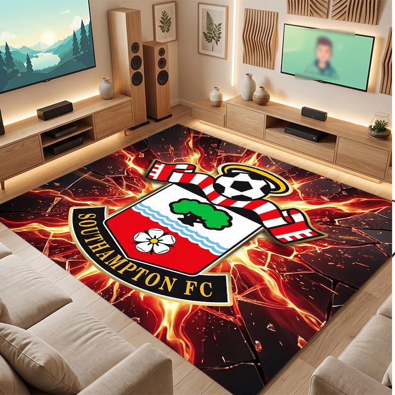 Tappeto in Velluto di Cristallo con Stampa del Southampton Football Club, Comodo Assorbente d'Acqua Antiscivolo per Pavimenti Interni