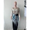 Women's Plus Size Dress 3D Pattern Casual Tie Printed Temperament Dress