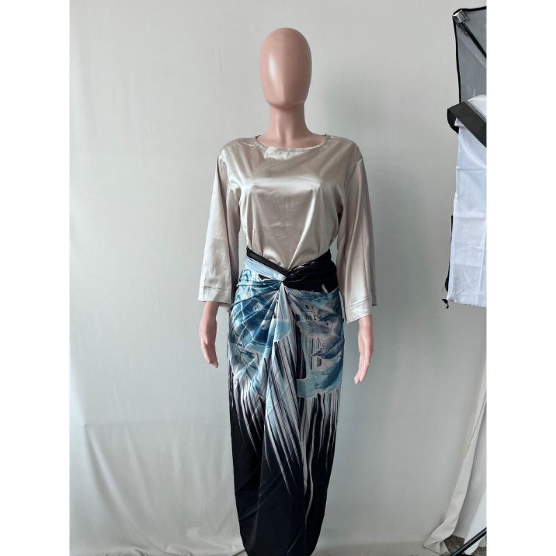 Women's Plus Size Dress 3D Pattern Casual Tie Printed Temperament Dress