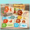 Wooden Alphabet And Number Matching Cards For Kids Educational Game For Early Learning