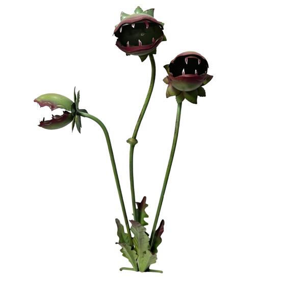 

Whimsical Metal Carnivorous Plant Garden Stake 25 Inch Large Venus Flytrap Plant Sculpture Outdoor Decorative Yard Art for Lawn Garden Patio Decor 1 Set