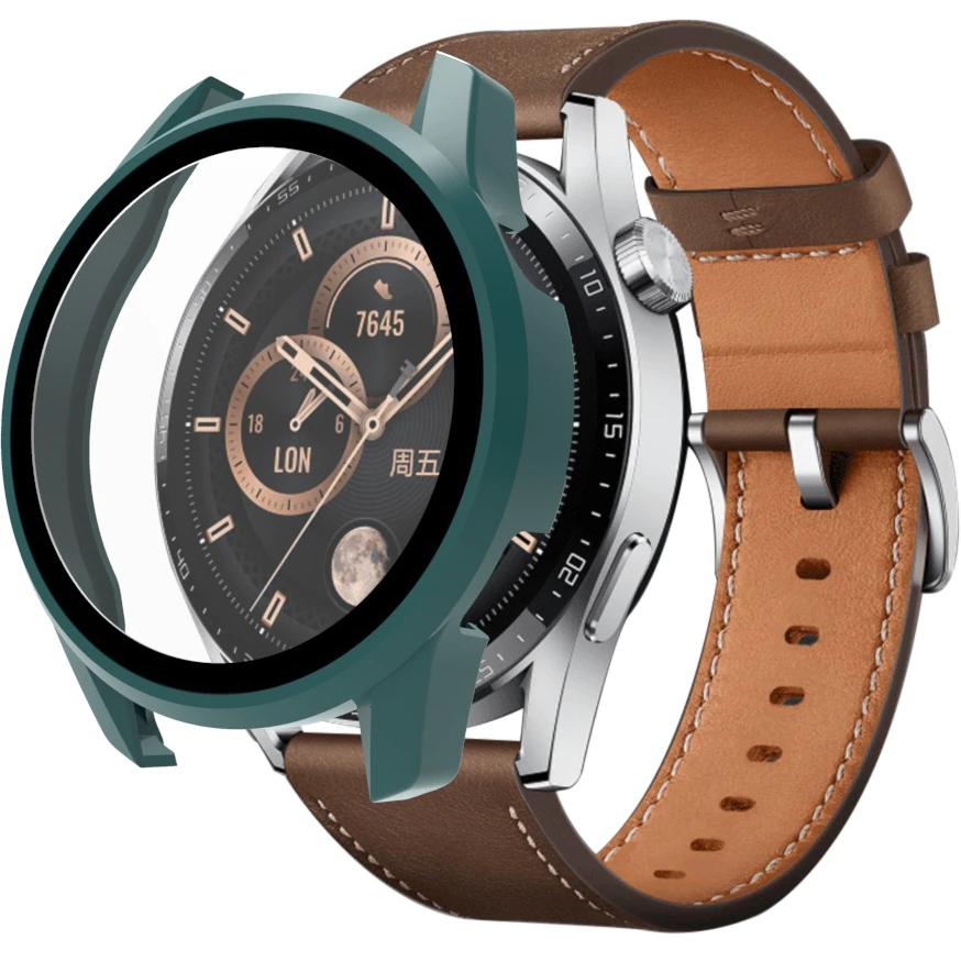 2in1 Case + Tempered Glass for Huawei Watch GT 3 42mm, Case, Green