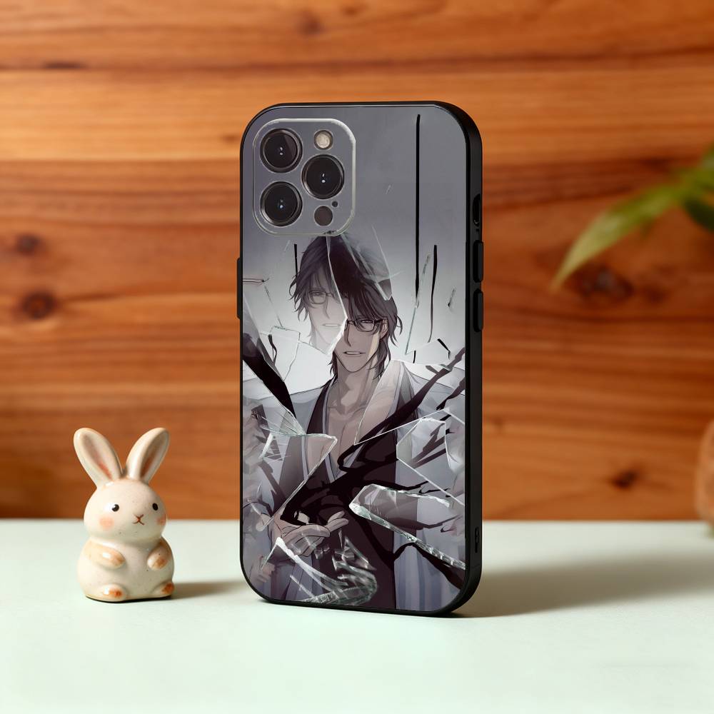 B-Bleach Anime Aizen Phone Case For iPhone17,16,15,14,13,12,Plus,Pro Max, 5G Others Soft Black Cover