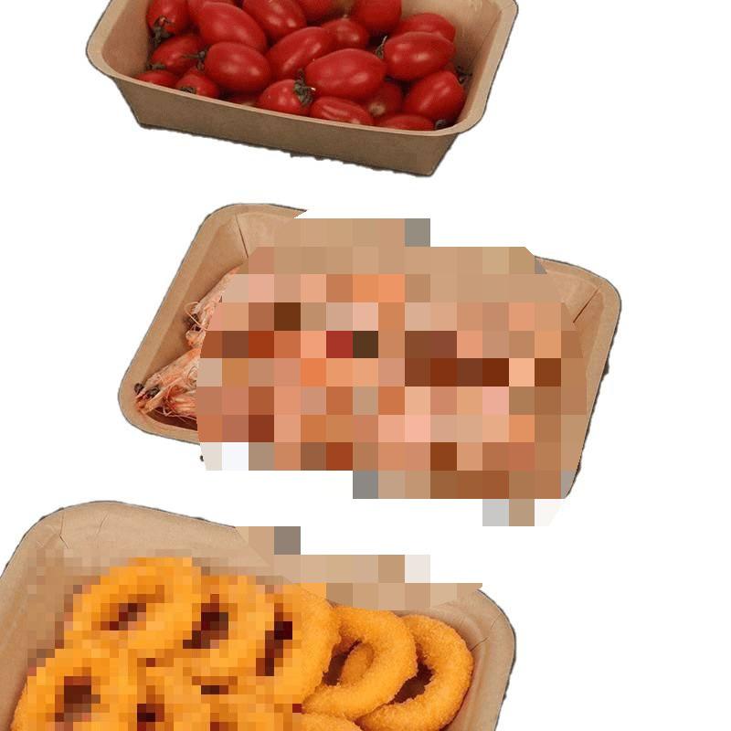 Thickened Kraft Paper Lunch Box: Disposable Square Snack & Barbecue Tray