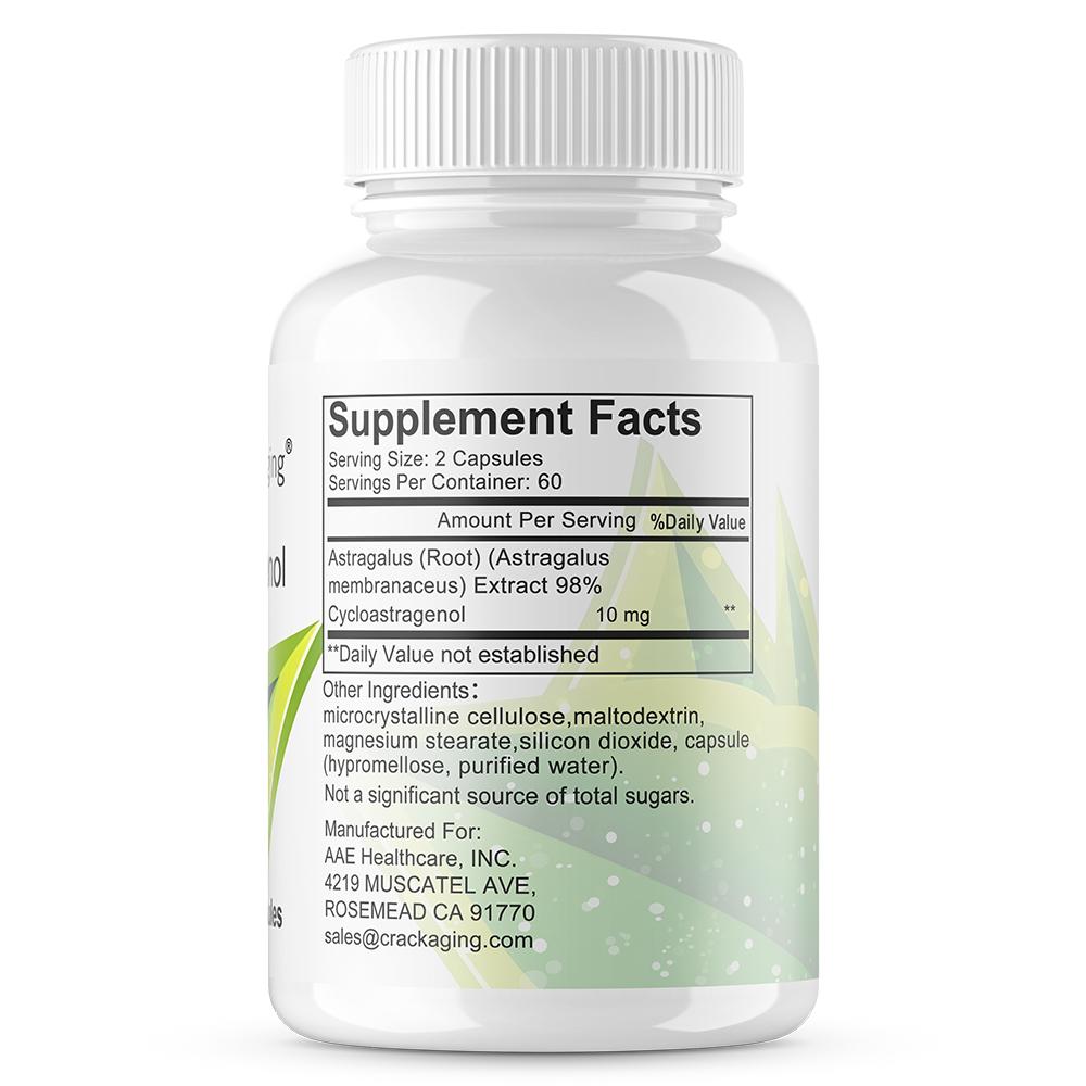 Cycloastragenol 98% Telomere Lengthening Supplements Immune Booster 120 Capsules