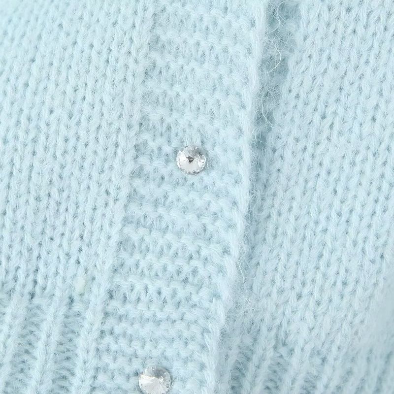 Za Export New Arrival Women's Clothing ZR Fashion Style Fashionable Loose All-Match Lapel Short Knitting Cardigan Sweater