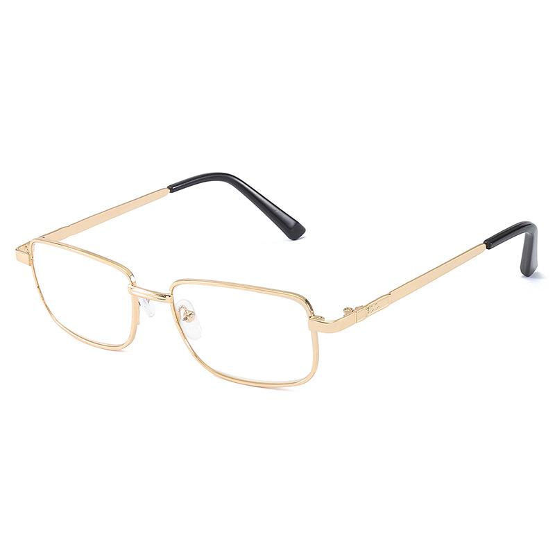 Metal Square Frame Reading Glasses Anti Blue Light High Definition Vintage Presbyopia Eyewear 0 To +4 0 Far Sight