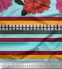 oneOone Cotton Flex Fabric Stripe & Floral Panel Print Fabric BTY 40 Inch