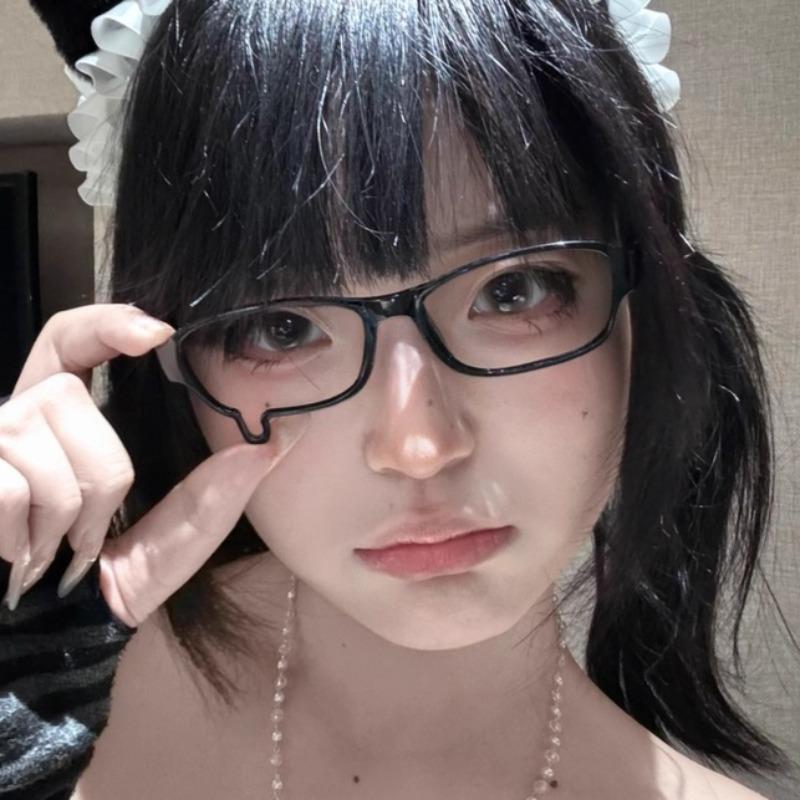 

Y2K Anime Teardrop Glasses Cosplay Unisex Lensless Eyewear Fashion Jewelry Costume Props Accessories Gift Kawaii Aesthetic Decor чёрный
