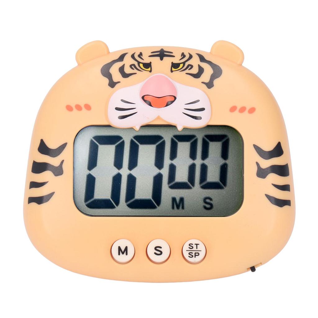 Digital Kitchen Timer Countup Countdown Cartoon Animal Sound Flash Alert Easy Operation with Stand for Cooking Teaching