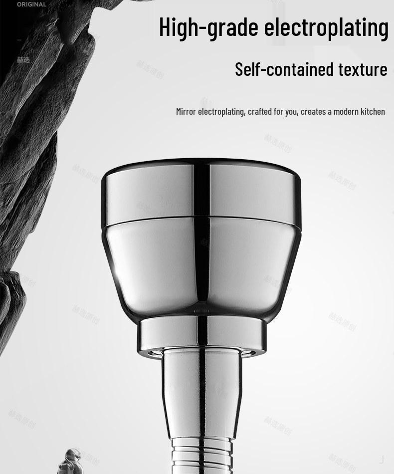 Universal Rotatable Shower Head with Splash-Proof Faucet Extension for Kitchen
