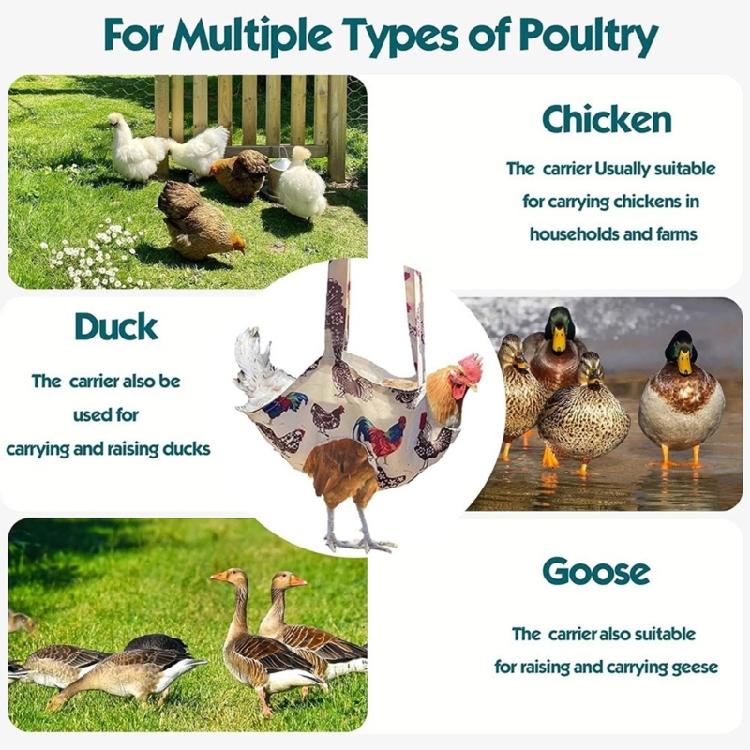 Pet Chicken Carriers Bag Safe Rooster Transport Bag Poultry Holder Bag for Chicken During Outdoor Excursions Driving