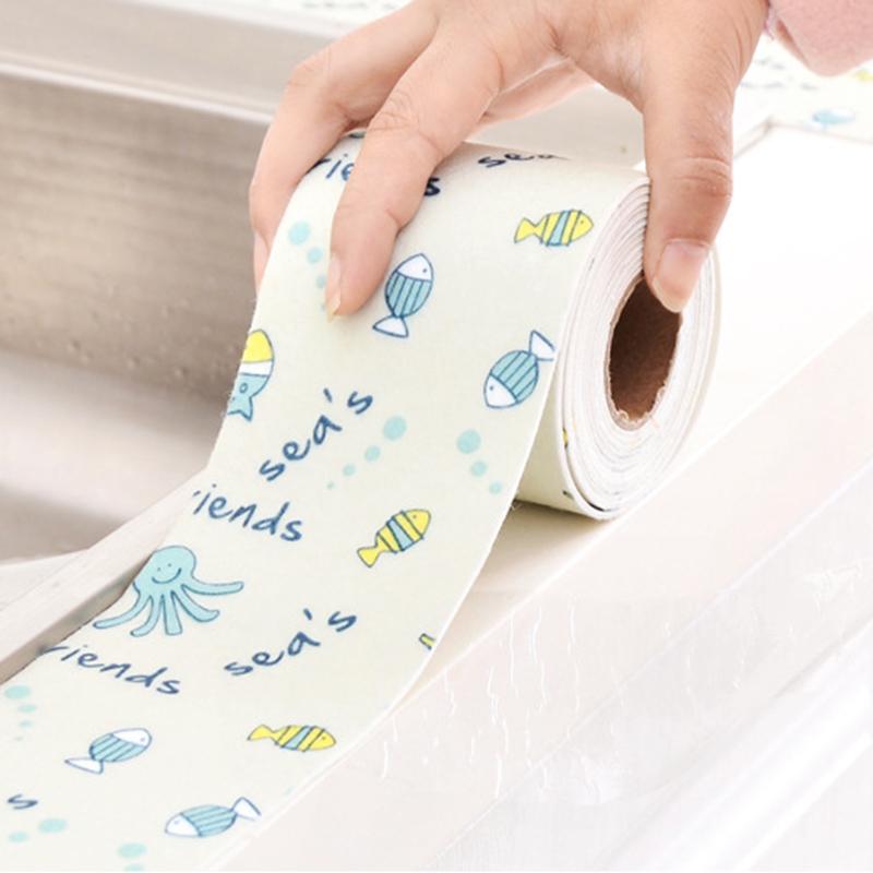 Waterproof PVC Bathtub Wall Sealing Strip Self-Adhesive Tape Kitchen Sink Basin Edge Banding Tape Household Decor 2.8M