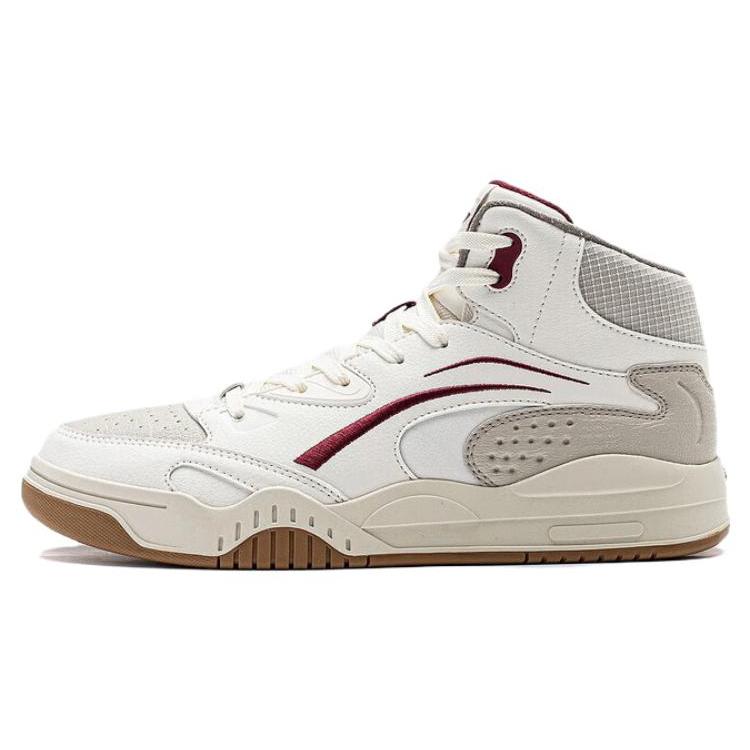 

LiNing Mobara Cushioning Lightweight High Top Skateboard Shoes Men s White Gray 39