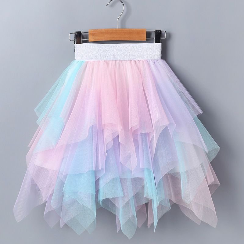 Girl's Half Body Fluffy Skirt Sweet Half Body Skirt Parent-child Colorful Skirt Performance Skirt