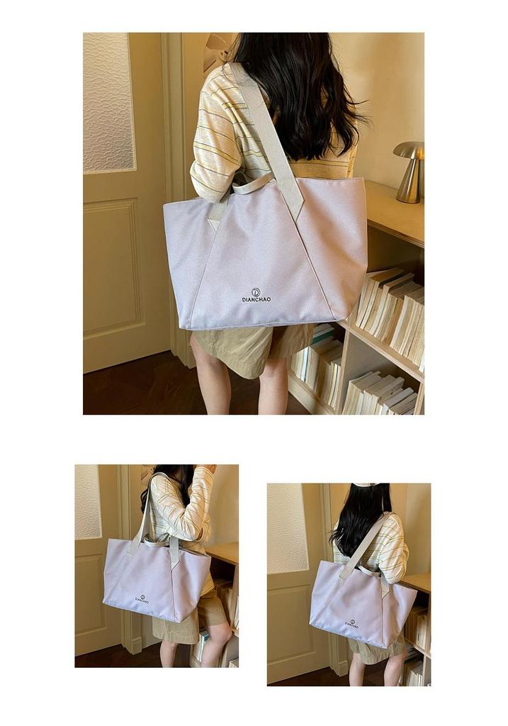 Lightweight Short-Distance Travel Tote: New Fashion Solid Color Handbag with Large Storage Capacity