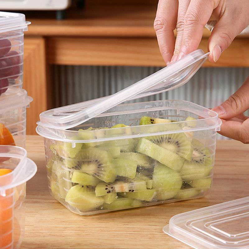 5Pcs Refrigerator Storage Box Freezing Vegetable Fruit Fridge Organizer Freeze Meat Fresh-Keeping Box With Lid For Kitchen