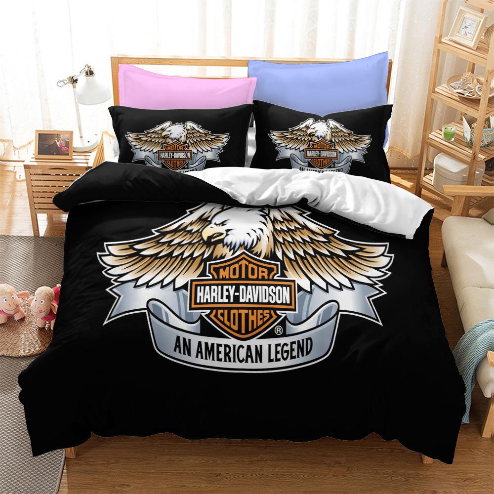 Eagle Motorcycle Series Bedding Three-piece Set 135*200cm