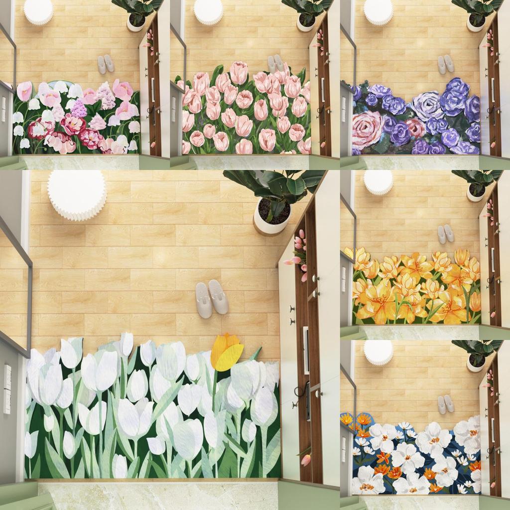 Tulipa Entryway Doormat With Washable Pvc Leather Material For Home Indoor Use