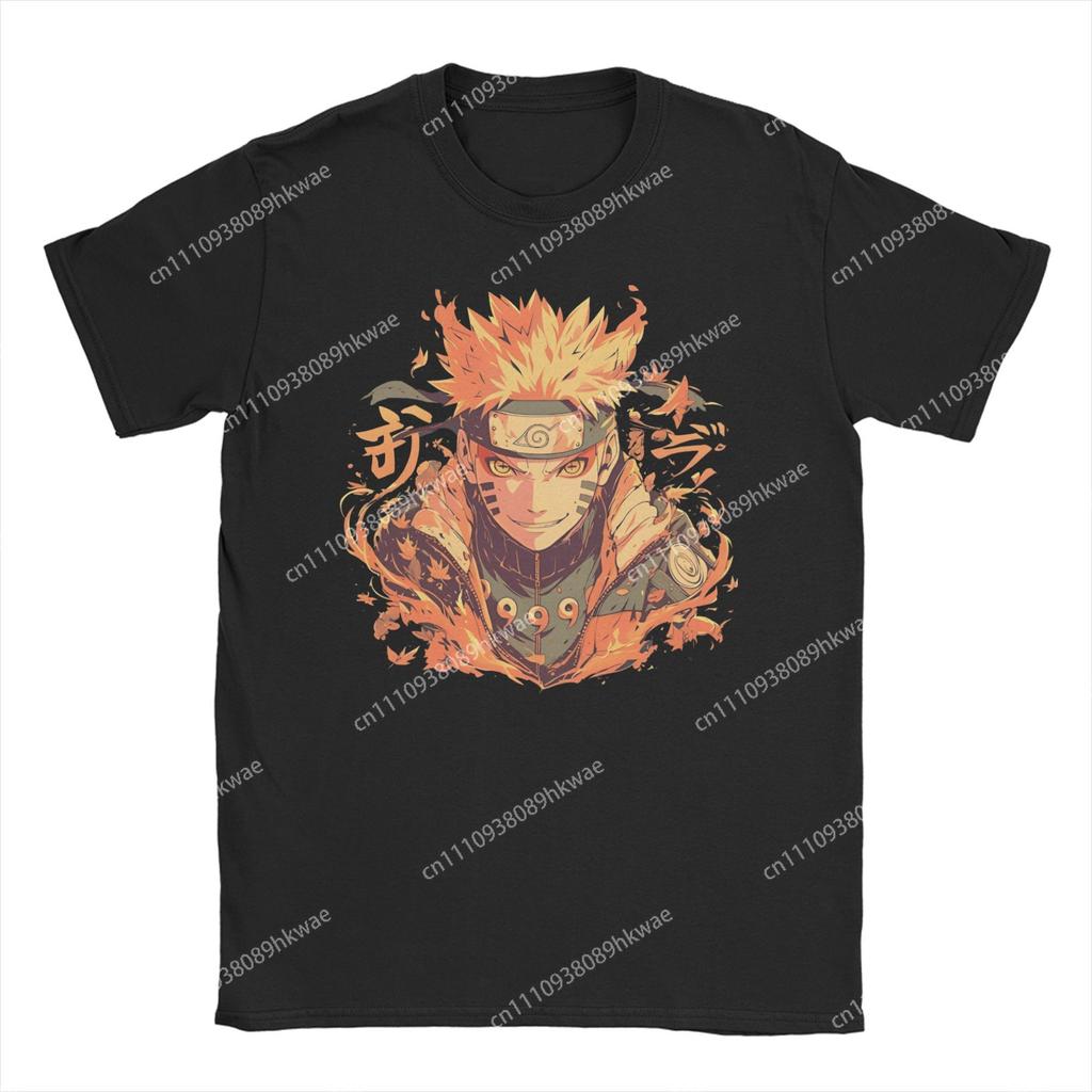 Japanese Anime Unisexga Graphic Unisex Unisexs T Shirt Narutoes Fun Tee Shirt Short Sleeve O Neck TShirts Pure Cotton Gift Clothes