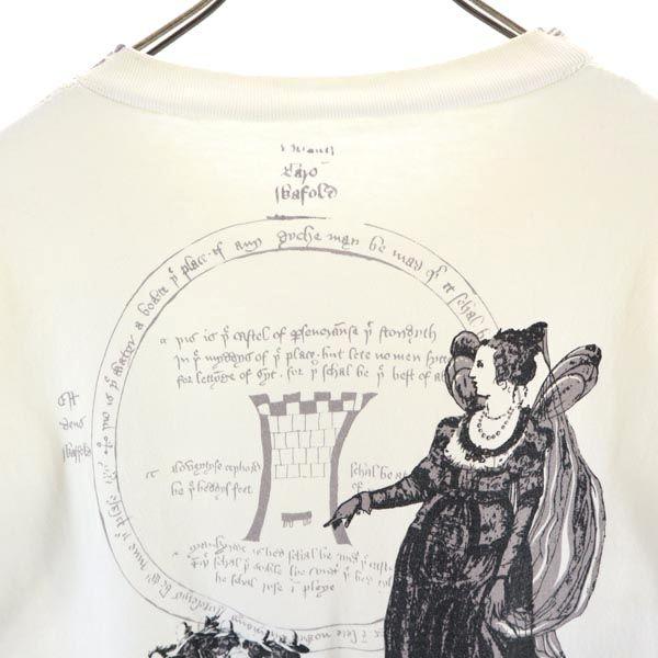 VINTAGE 90s Old shakespeare print Short sleeve T-shirt Ivory Art T-shirt Men's Used