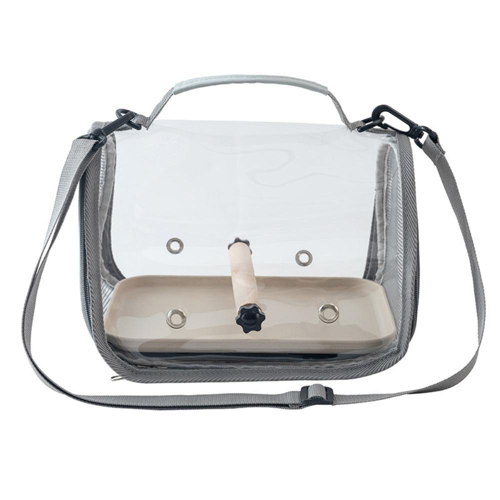 Portable Bird Carrier Bag Breathable Mesh Folding Travel Bird Cage Wooden Stand Large Capacity Bird Transport Cage