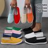 Women'S Solid Color Casual Sneakers, Round Toe Slip-On Breathable Non-Slip Shoes, Classic Flat Shoes for Women, Solid Color Low-Top Casual Shoes