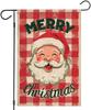 Linen Material- Merry Christmas Garden Ag 11.81 X 17.72 Inch Vintage Santa Red Plaid Check Design Classic Holiday Theme Ou